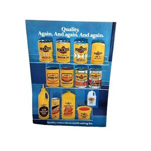 1978 Pennzoil Motor Oil old cans Vintage print ad 70s